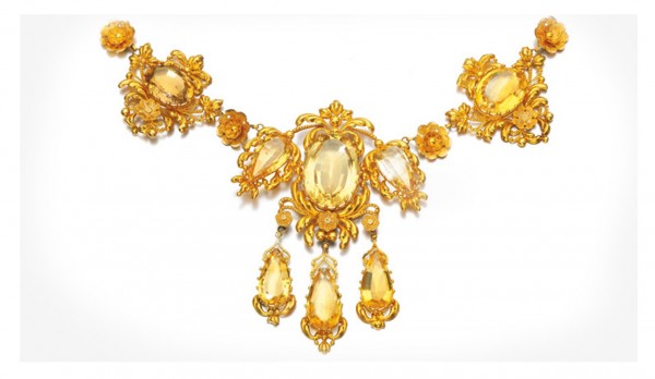 ожерелье с лимонным кристаллом